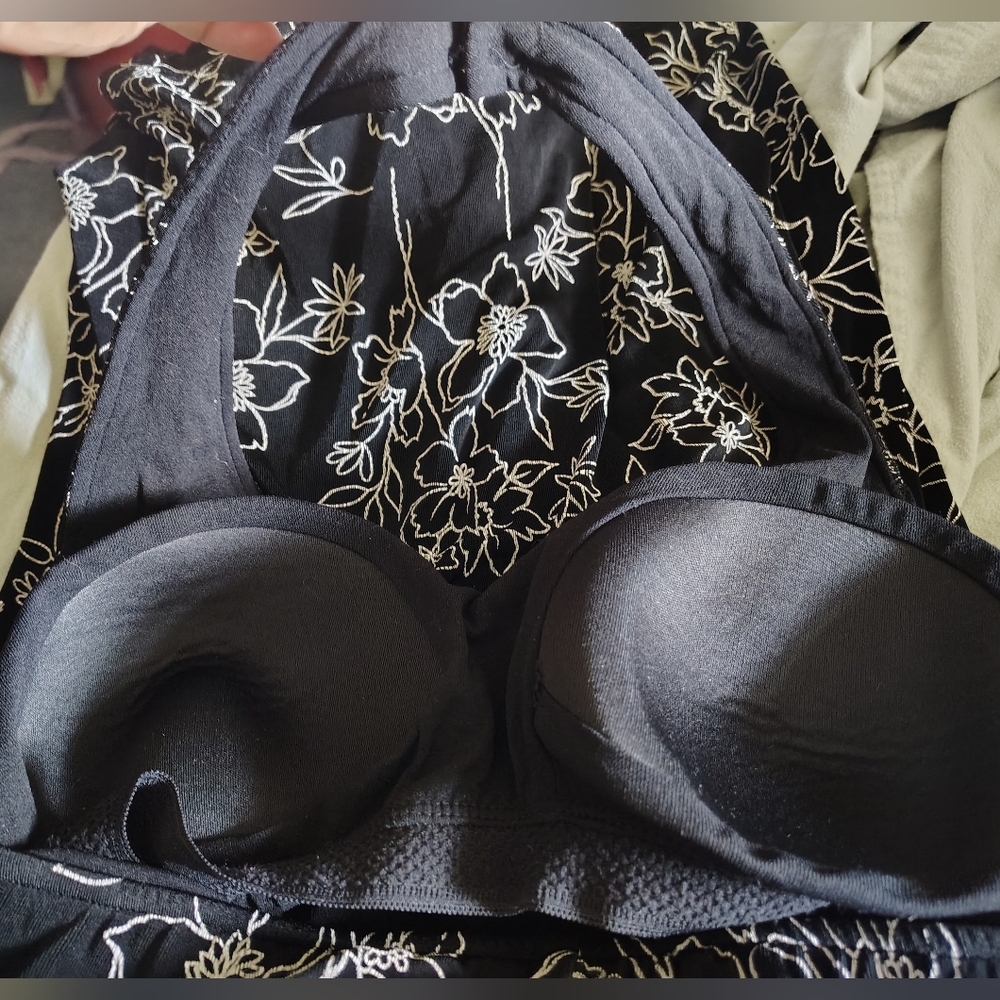 Cold Water Creek Vintage Halter Sheath Dress, White Floral; Blck/Silver, Long 10 - Picture 8 of 10